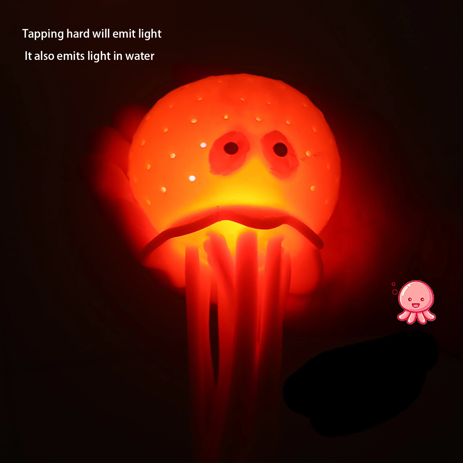 Children's glowing octopus playing in water, bathing octopus, outdoor swimming pool, water spray, decompression toy
