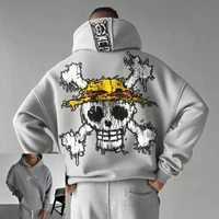 One Piece felpa con cappuccio oversize unisex con teschio Mugiwara 10