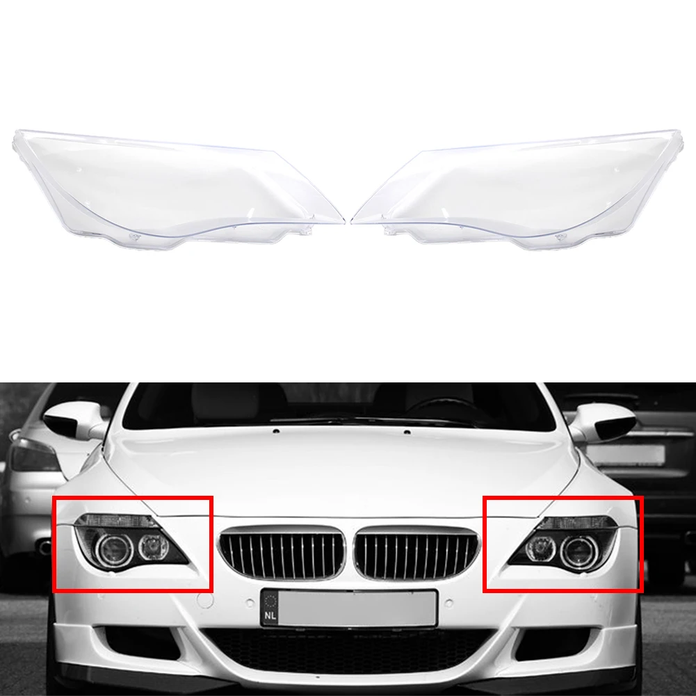 

1Pcs Transparent Car Headlight Headlamp Lens Cover Left/Right Replacement Parts For BMW 6 Series E63 E64 M6 2008 2009 2010