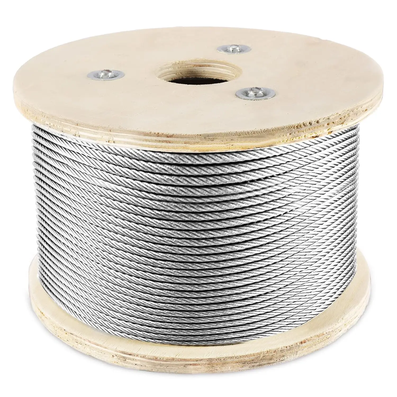 Steel Cable 3/16 Inch, 7 x 19 Strands Construction, 500FT Wire Rope Aircraft Cable for Pulling, Lifting, Deck Railing, DIY