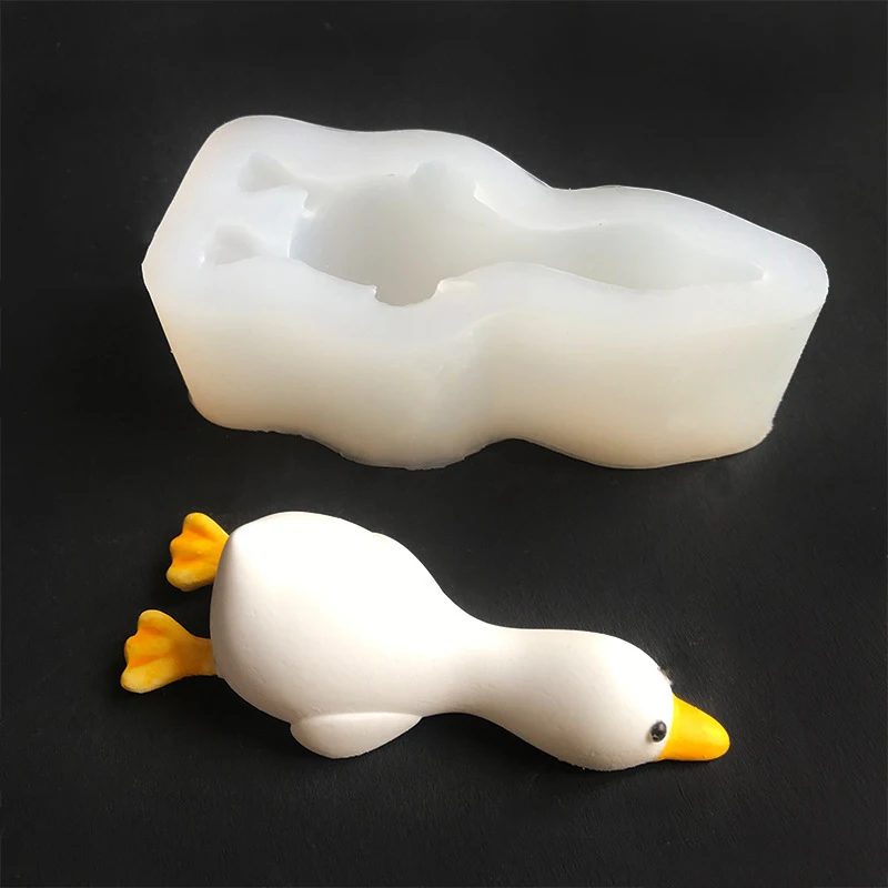 3D かわいいアヒルの形のシリコーン型 DIY 香りキャンドル石膏