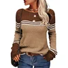 Autumn Winter New Color Blocking Sweater Women O Neck Pullover Long Sleeve Knitted Tops Female Daily Comfortable Casual Jumpers 2
