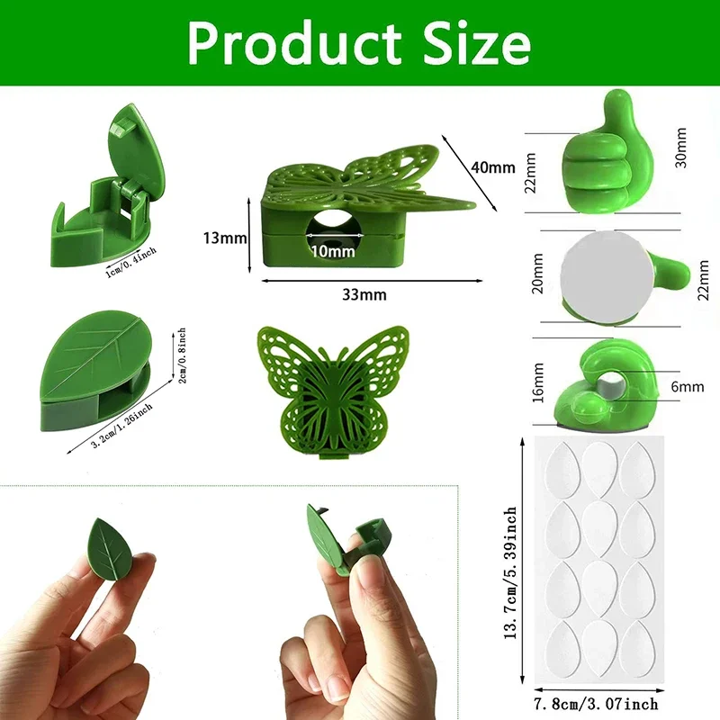 10-30pcs Plant Climbing Wall Fixture Clips Invisible Self-Adhesive Hook Vine Traction Home Garden Decor plastic plant clips,plant clips,plant adhesive hooks,plant wall hooks