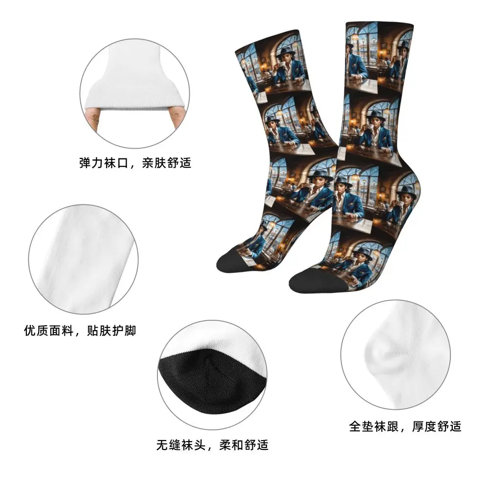 Michael 1984 Grammys Jackson Pop Art Portrait Socks Harajuku Stockings All Season Long Socks Accessories for Unisex Gifts