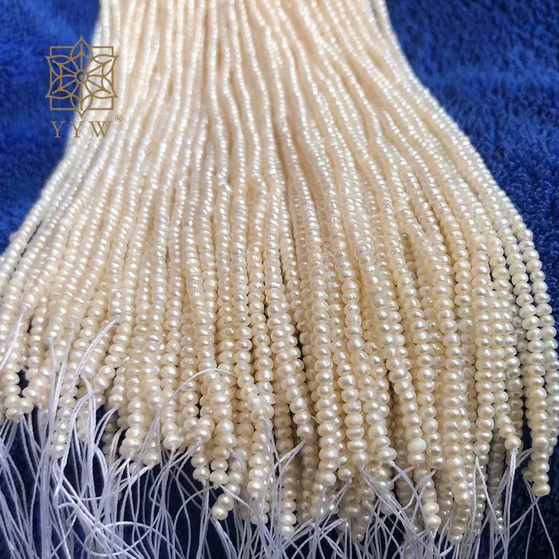 White 2-3mm Natural Freshwater Pearl Flat Round Loose Beads Flat Sold Per Approx 37 Cm Strand For Women Jewelry Making 2023 New