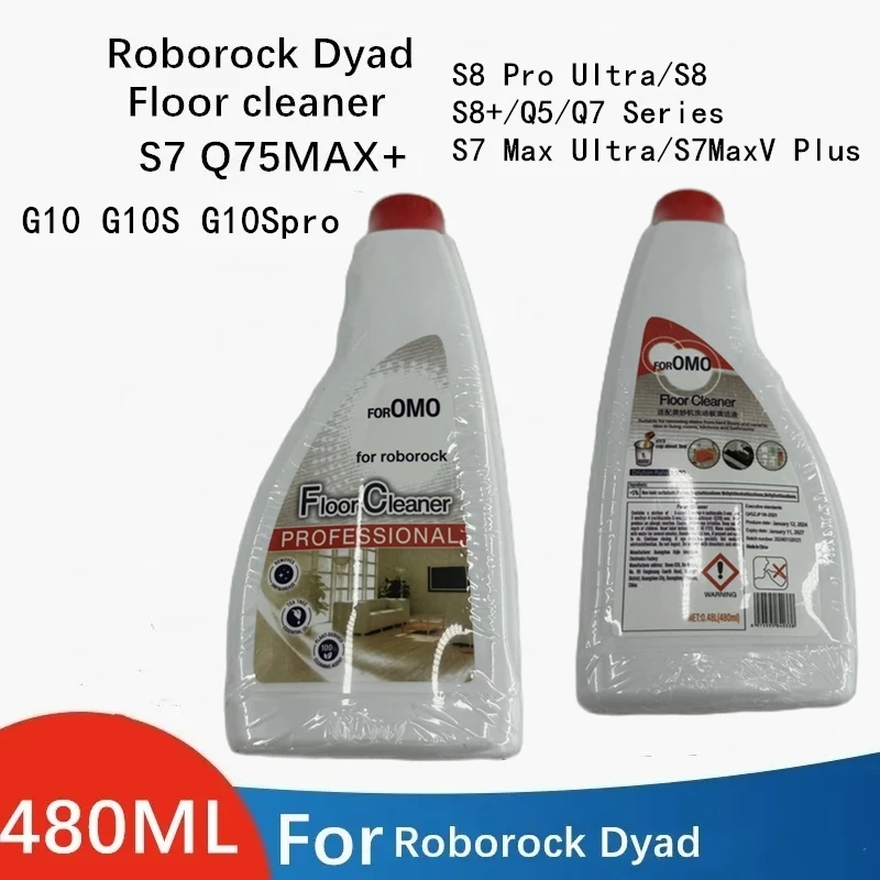 

For Roborock Xiaomi and OMO Joint Floor Cleaning Liquid Solution S8 Pro Ultra/S8/S8+/Q5/Q7 Series/S7 Max Ultra/S7MaxV Plus 480mL