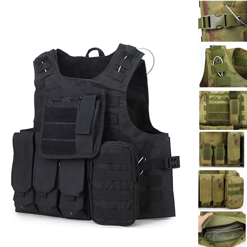 

Airsoft Tactical Molle Plate Carrier Hunting Vest, Outdoor CS Game Combat Waistcoat, Adjustable Shoulder Strap, Military Gear