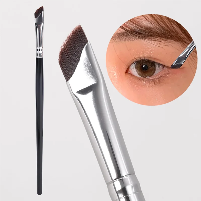 

Sickle Eyeliner Brush Professional Ultra Thin Fine Oblique Angle Flat Head Soft Contour Eyebrow Makeup Brushes Portable Tools