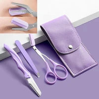 Karsyngirl 2/3Pcs Stainless Steel Eyebrow Trimmer Folding Eyebrow Trimming Suit Eyebrow Clipper Comb Tweezers Makeup Tools 1