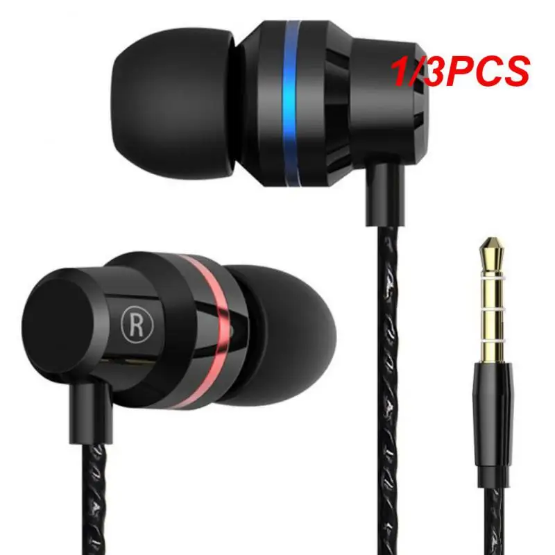 

1/3 шт. 3,5 мм Проводные музыкальные наушники-вкладыши, проводные металлические наушники, стерео гарнитура для телефона с микрофоном для модели
