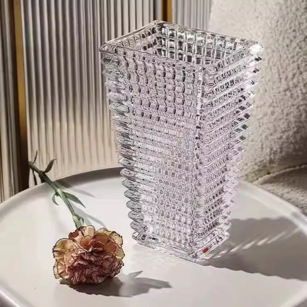 

Light luxury bright crystal glass vase high-end table decoration hotel decoration living room Baccarat