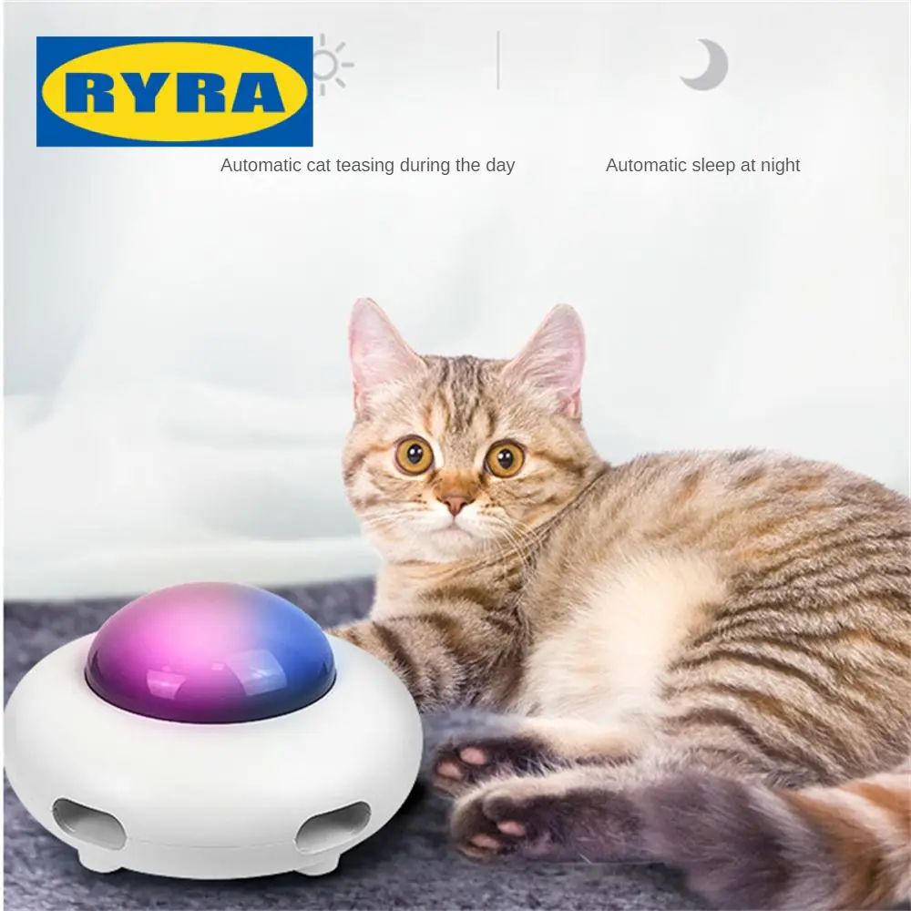 

Игрушки для котят автоматические в виде НЛО, домашние игрушки для кошек, стильные электрические принадлежности для кошек, сменные перья, зарядка через Usb