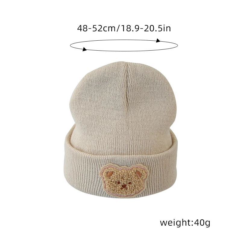 Korean Cartoon Bear Baby Hat Winter Warm Knitted Newborn Boys Girls Cap Beanies Soft Infant Toddler Hat Kids Caps Bonnet 6