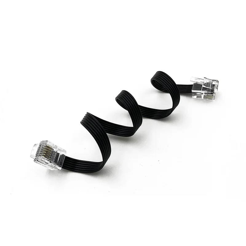 Soft Tensile Parallel 6C Cable With RJ25 Extension Connector With 6P6C Middle Buckle