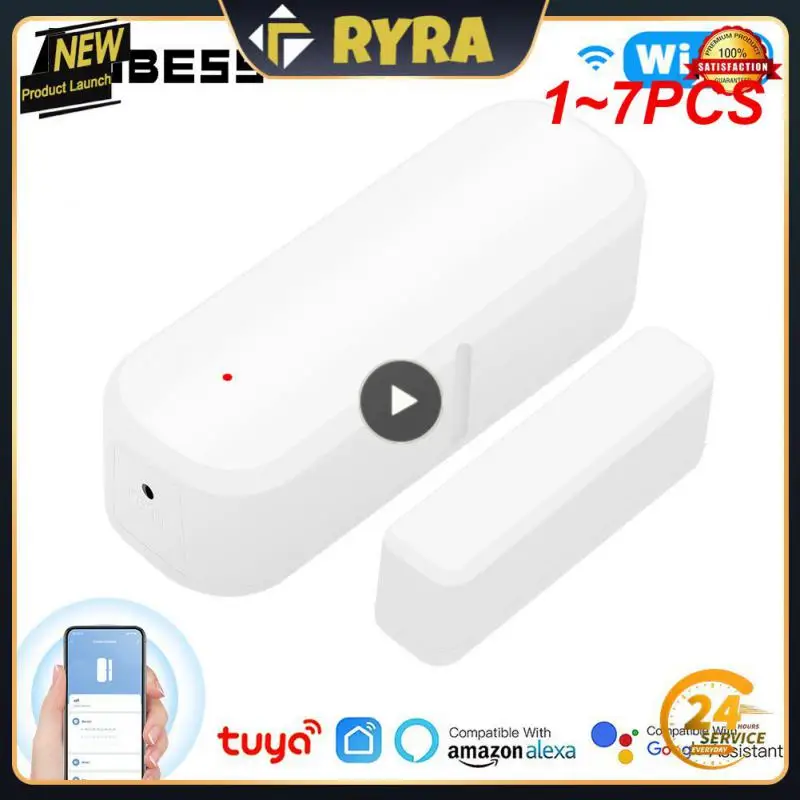 

1~7PCS Tuya WiFi Door Sensor Open/Close Detector Window Door Sensor APP Remote Control Linked Alarm Smartlife Support Alexa