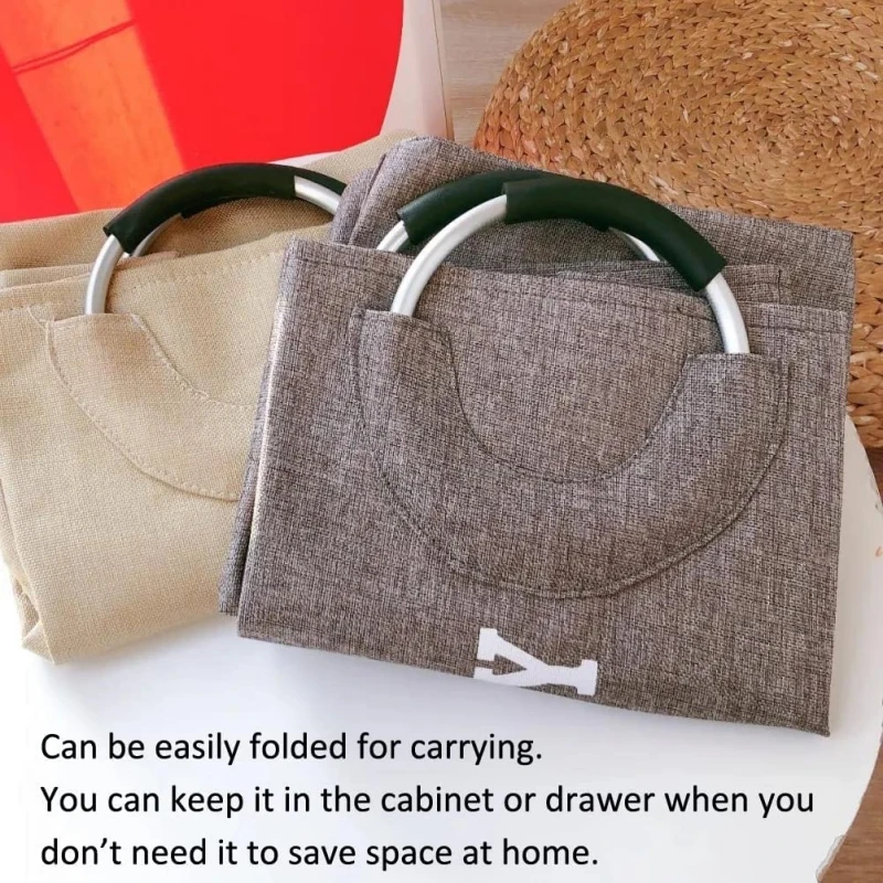 Large Laundry Basket Collapsible Fabric Hamper Foldable Handles Waterproof Portable Laundry Storage Basket Dirty Clothing Bin 6