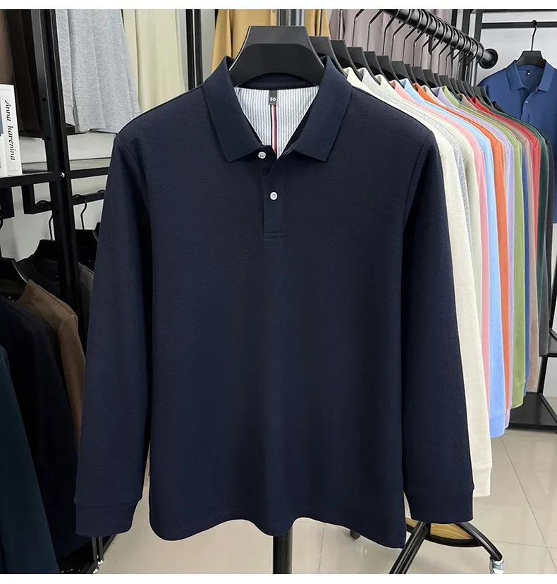 Men’s comfortable solid color polo top for men