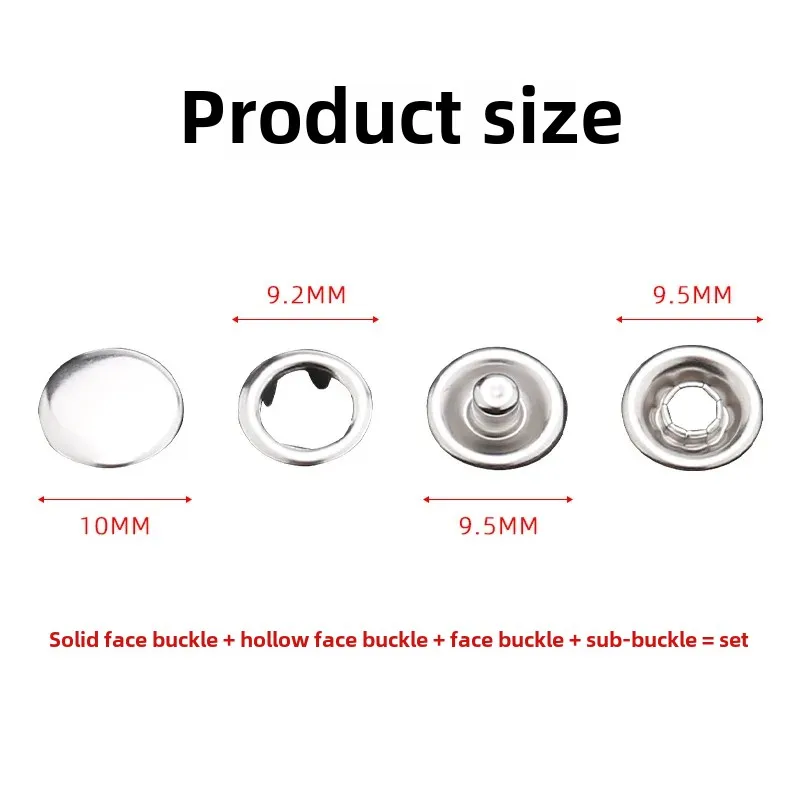 Colorful Stainless Steel Baby Clothing Accessories Installation Tool Suit9.5mm Dark Buckle Mother Child Button For Clothing