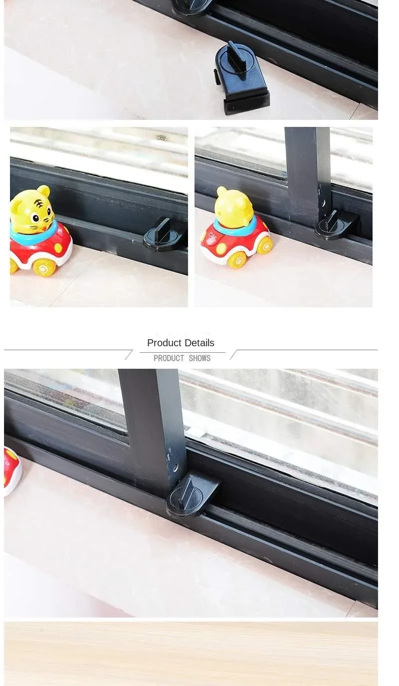 Description Picture 6 of item1/2PCS Sliding Sash Stopper Cabinet Locks Straps Anti-Theft Lock Window Sliding Door Child Security Doors Safety Kids Baby