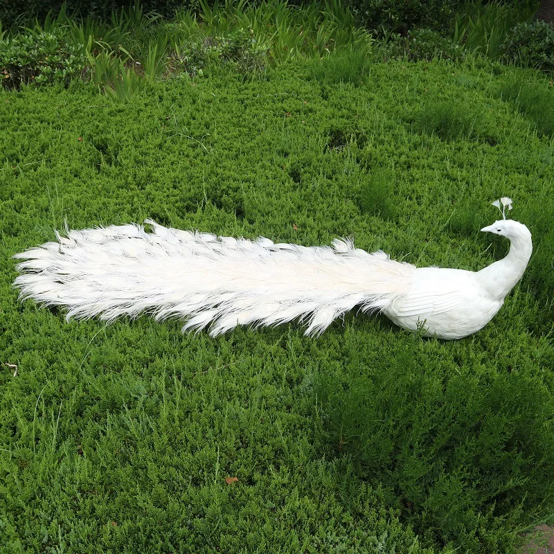 

long tail white peacock model foam&feather beautiful turned peacock bird garden decoration gift about 150cm xf2999