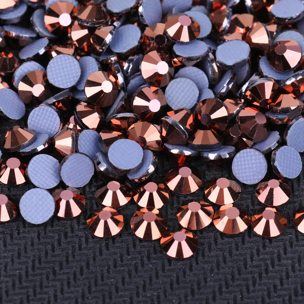 Diamantes de imitación de cristal SS6-SS30 multicolor de VC con fijación en caliente, con parte posterior plana, para planchar, para decoración de ropa y telas de uñas