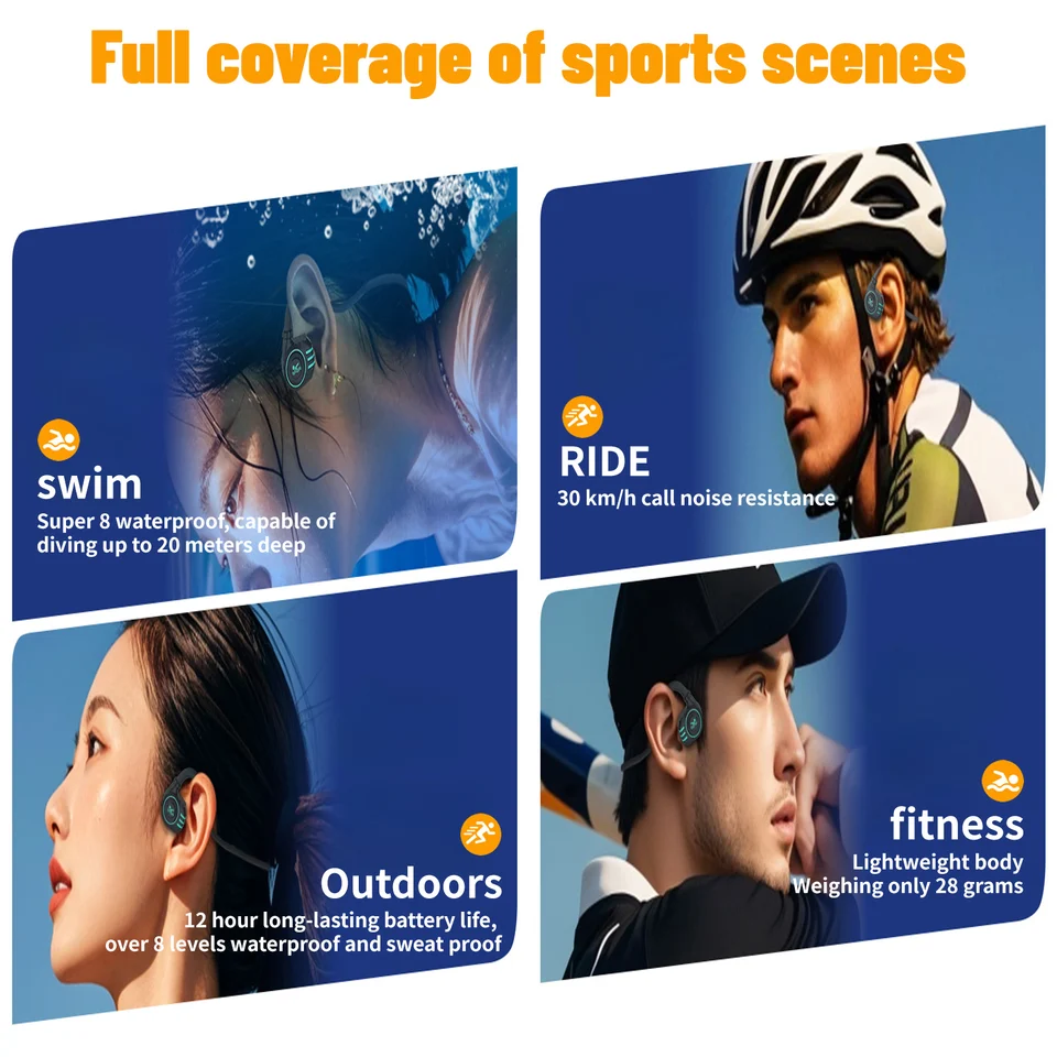 Eppfun Bone Conduction Sports Headphones, Open-Ear Wireless - View #9