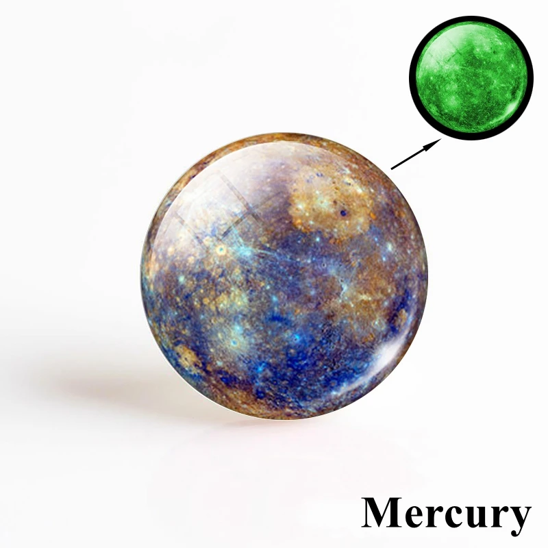 Radiant Solar System Glow Glass Cabochon - Luminous DIY Jewelry Accent