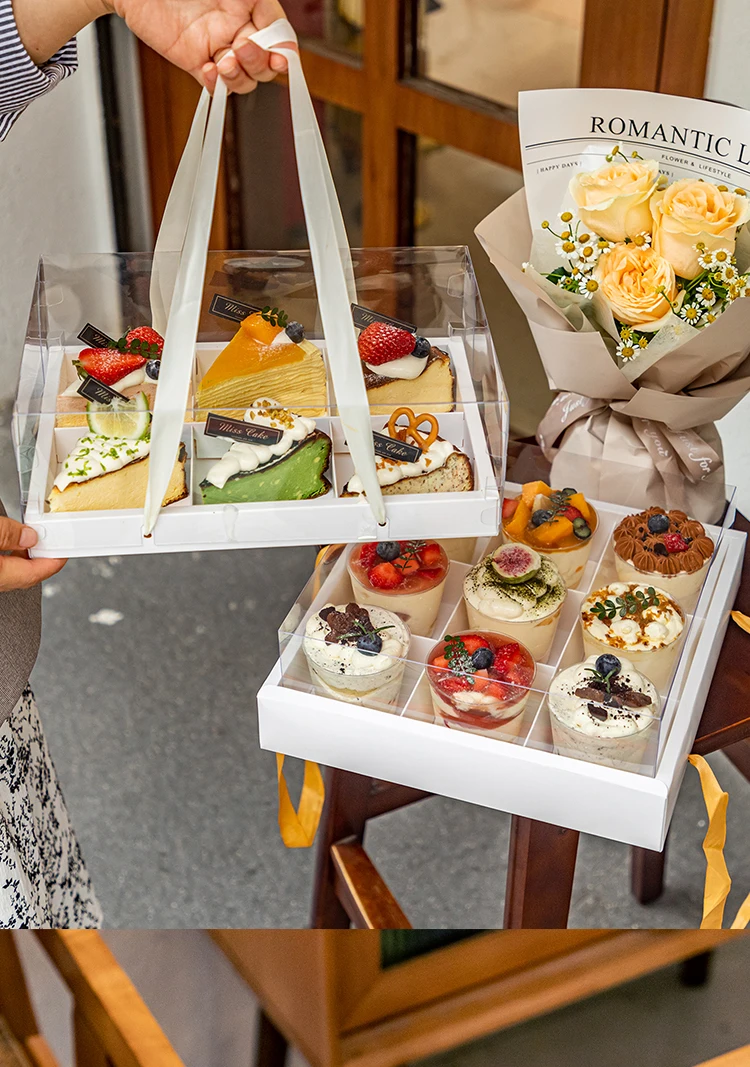 Premium Kraft Paper Dessert Gift Box with 4/6/9 Compartments – Sturdy Pastry Container ... - SKU PDGB0932 - UGI Packaging