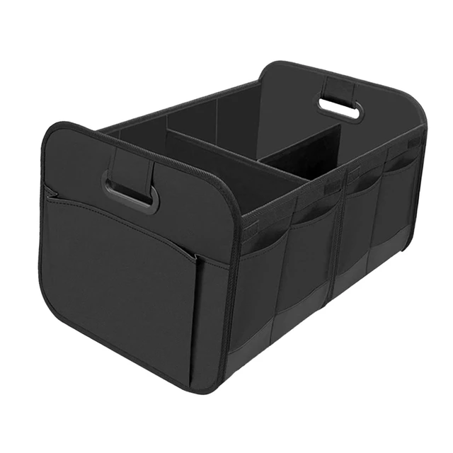 Car Storage Organizer 3 Divider Compartments Durable Vehicles Storage Box