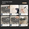 Multi functional storage rack with hook bar bathroom rack wall mounted storage rack bathroom cosmetic storage rack 3
