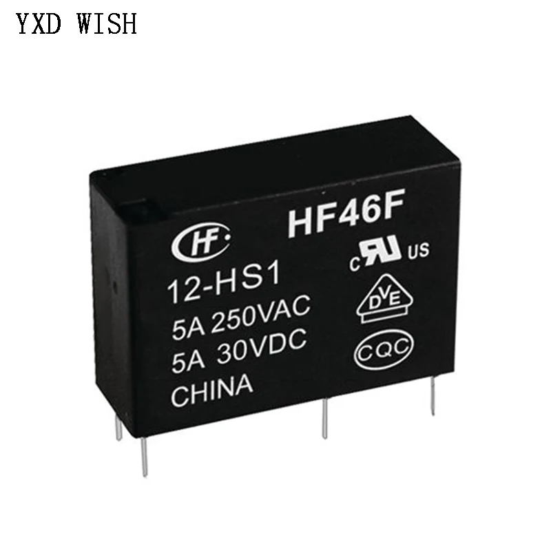 HF46F-24-HS1 relés de potência Een Normaal Aberto 5 12 24 Vdc 5A 250VAC