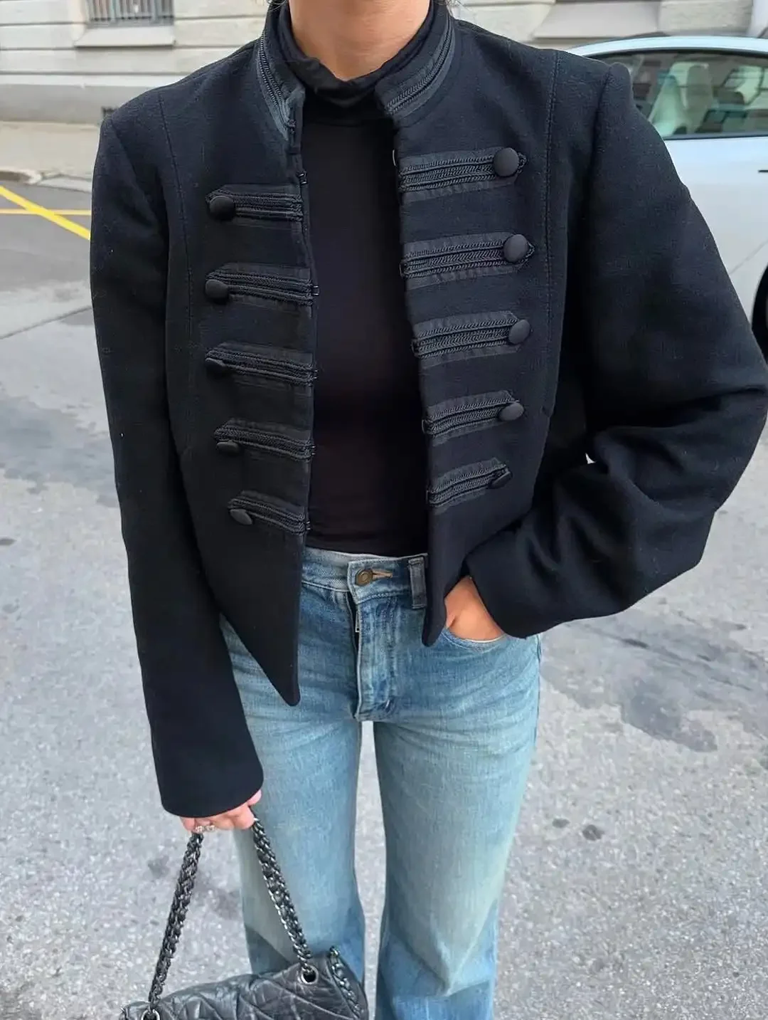 Chic Denim Military Jacket Women Casual Solid Stand Collar Single Breasted Slim Short Jackets 2026 Lady Daily Street Outerwear 14 S127812437ddc469ca4fe33382fce80bc8