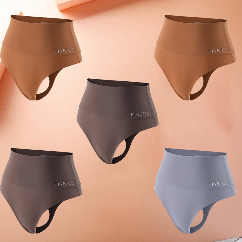 5Pcs Bodyshaper High Waist Seamless Thong Panties Underwear Anti-bacteria G-String Female Intimates Lingerie Shapewear Panties