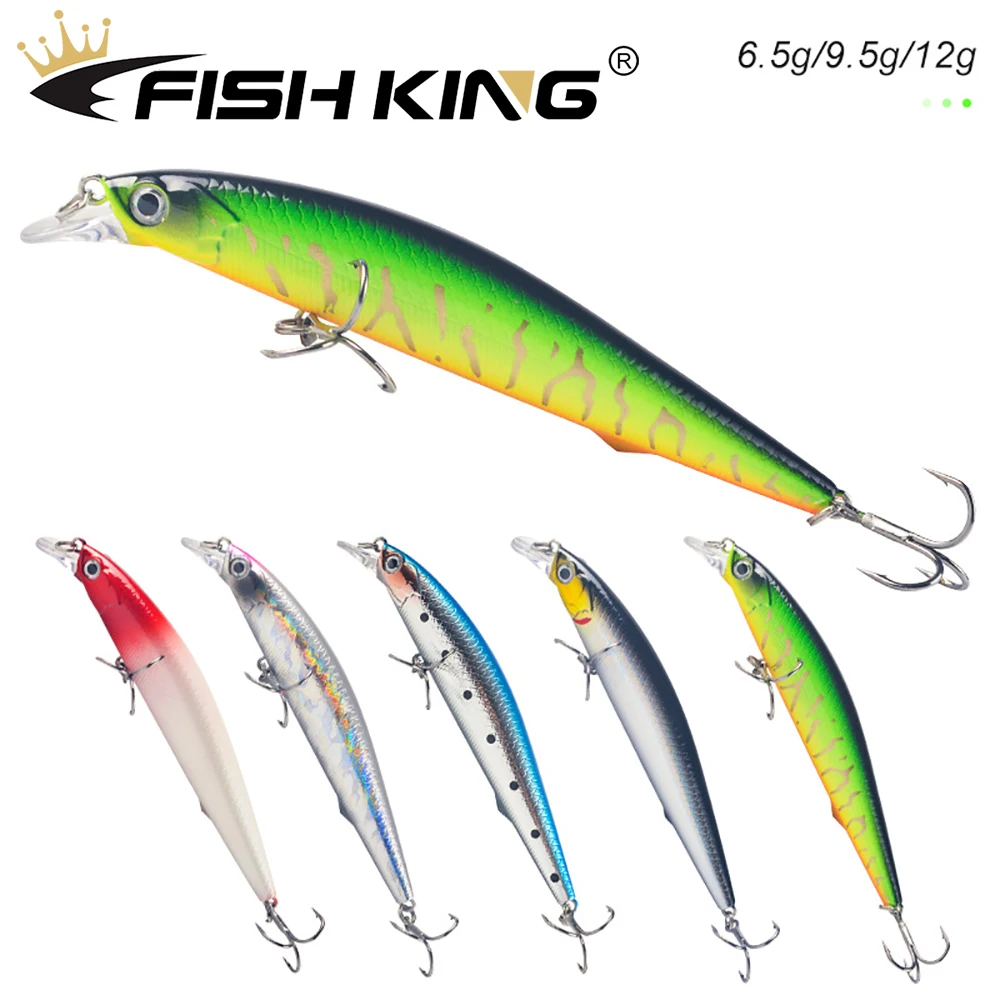 

FISHKING 1 шт. приманки в форме гольяна, кренкбейты, Воблер для рыбной ловли, 70-105 мм, 6,5-12 г, жесткая приманка на щуку, Джеркбейт, искусственная приманка