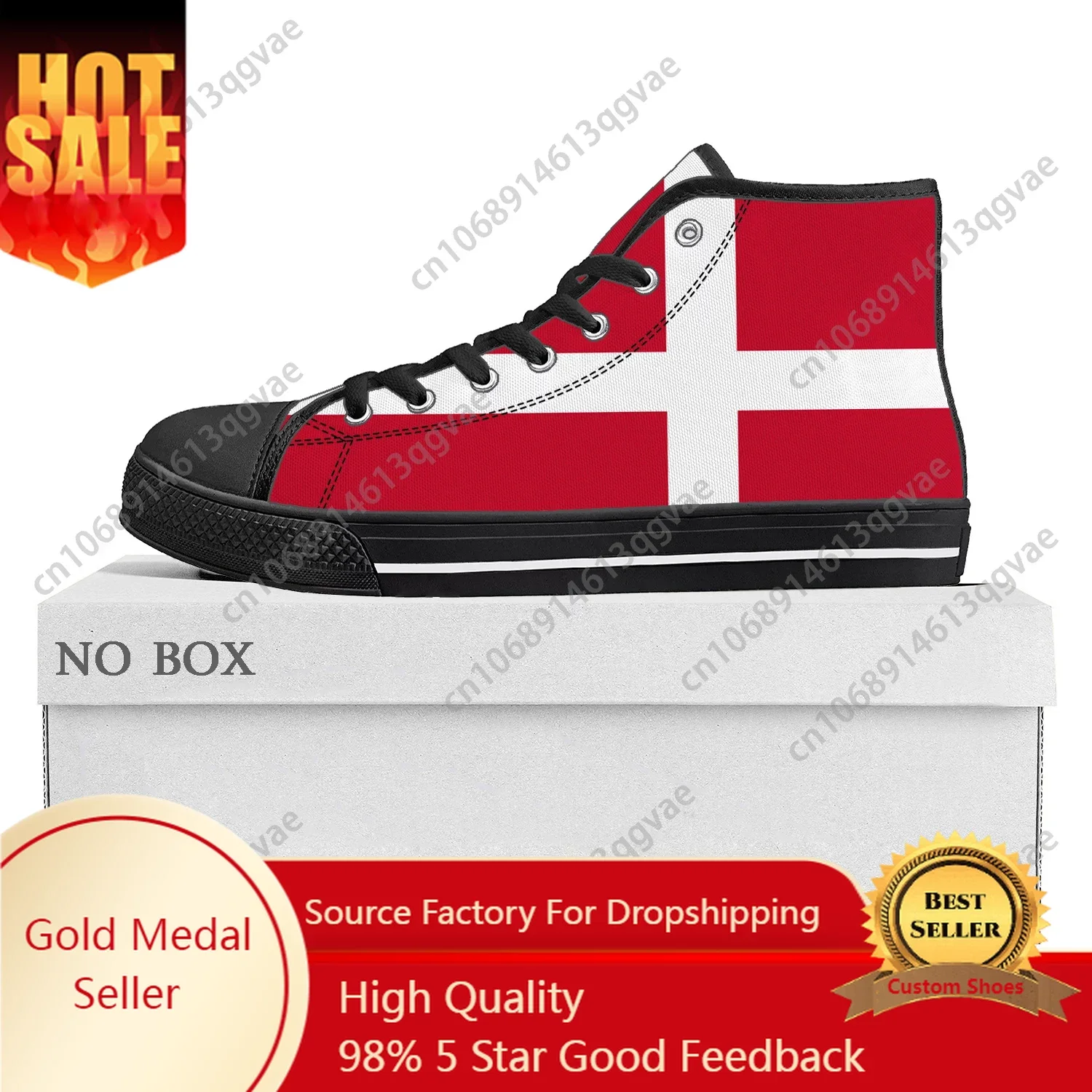 

Danish Flag High Top High Quality Sneakers Mens Womens Teenager Canvas Sneaker Denmark Casual Couple Shoes Custom Shoe