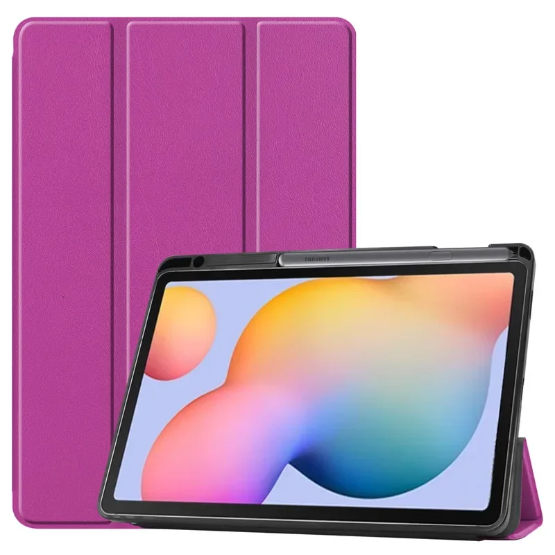 Tablet Case For Samsung Galaxy Tab S6 Lite 10.4 inch P610 P615 With Pencil Holder Tri-Fold Stand