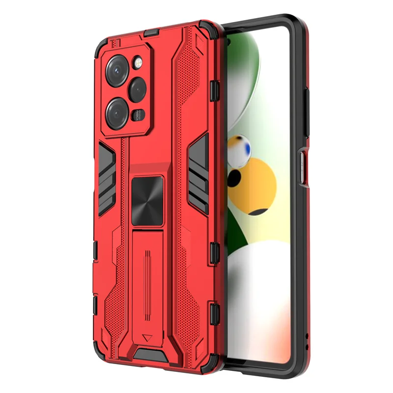Shockproof Armor Phone Case with Car Magnetic Holder and Stand Back Cover