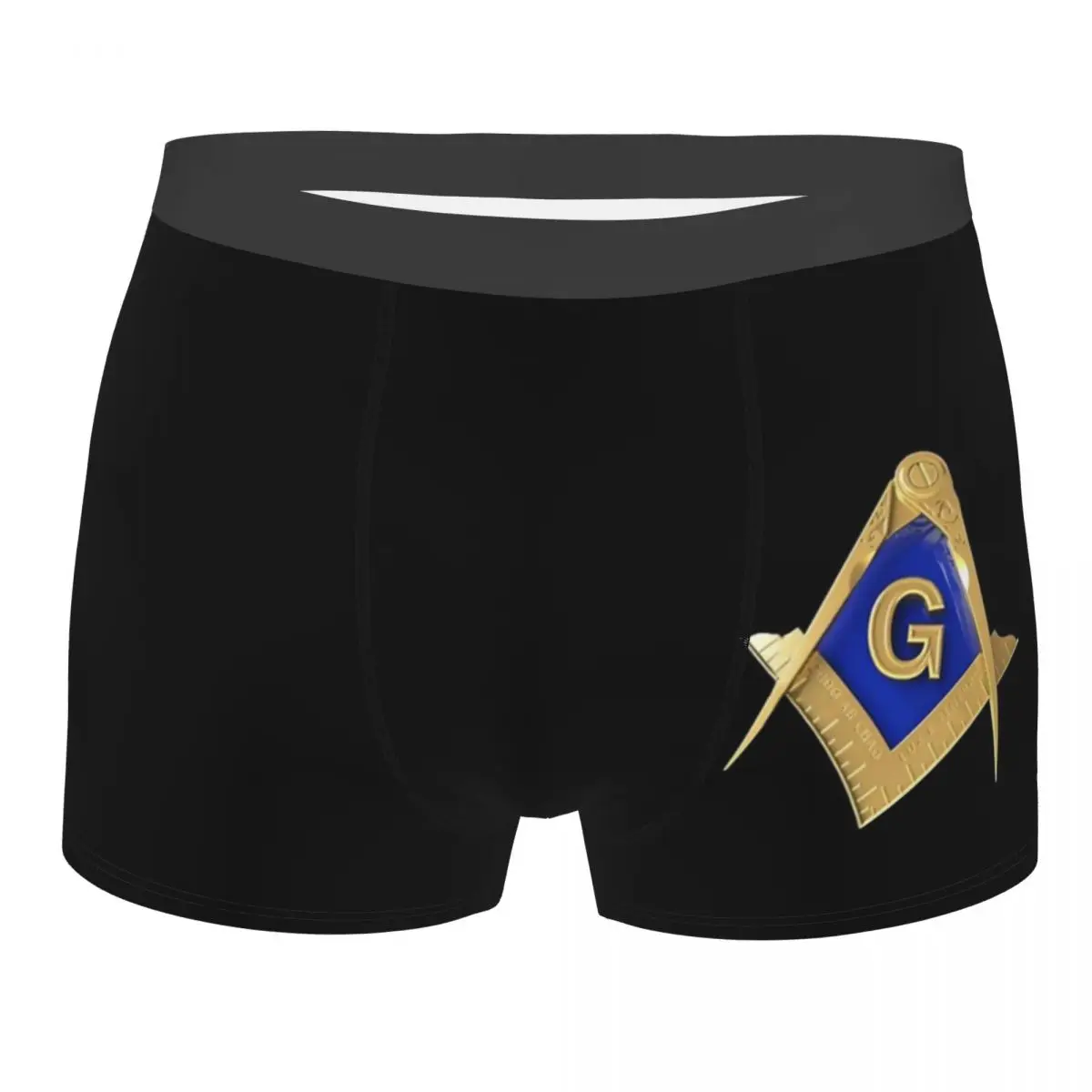 

Men's Freemason Gold Square Masonic Underwear Mason Novelty Boxer Briefs Shorts Panties Homme Breathbale Underpants S-XXL