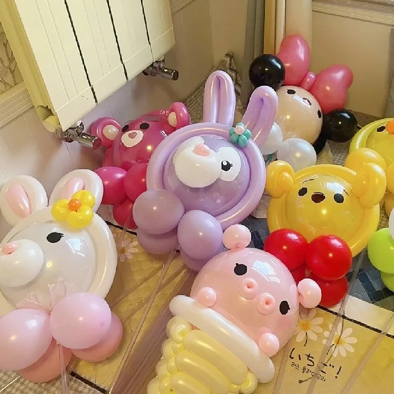 10pcs Mini Foil Balloons Holder Stick PVC Balloon Rods With Cup Wedding Kids Birthday Party Bobo Ballon Accessories Baby Shower