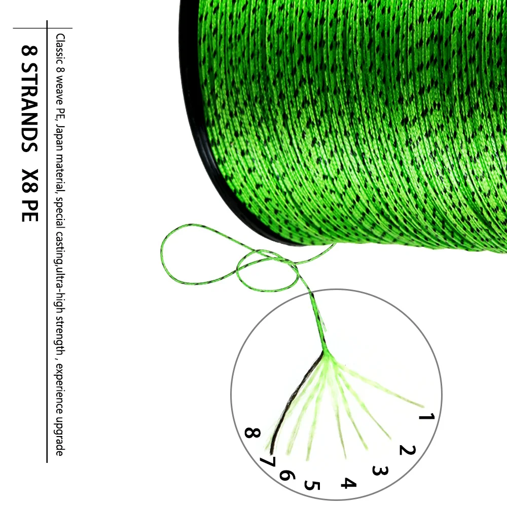 JOSBY Japan 8X 8 Strands Braided Fishing Line 100M 300M 500M Multifilament Speckled PE Wire Fly Sea Saltwater Freshwater Pesca 4
