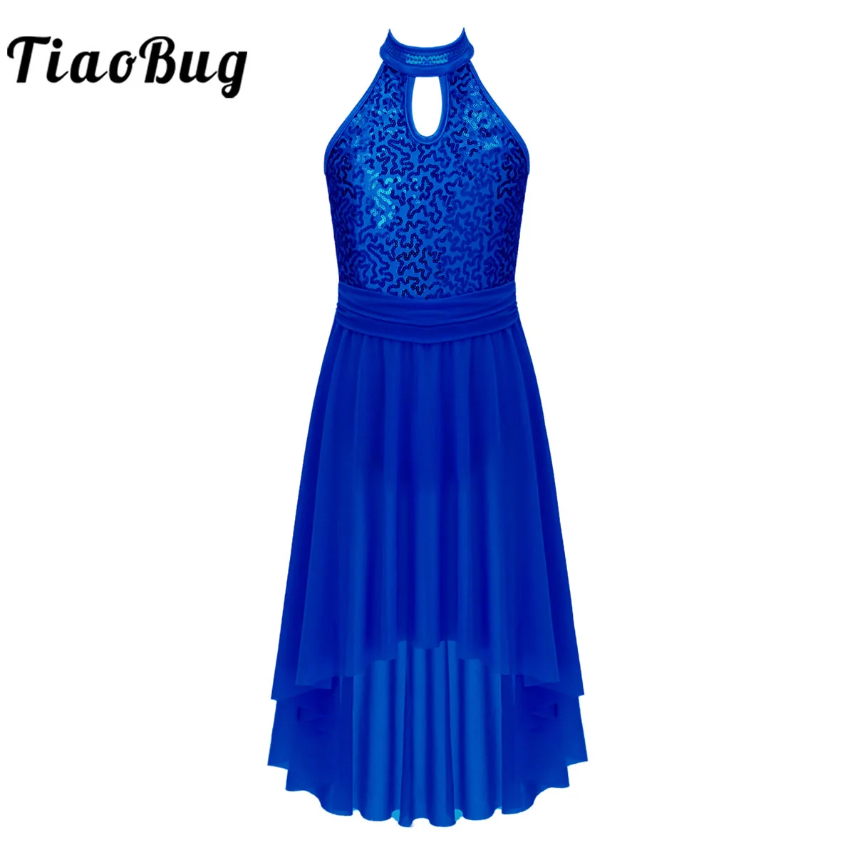 

Kids Girls Sequin Dance Dress Shiny Modern Contemporary Dance Costumes Stage Performance Ballet Leotard Dancewear