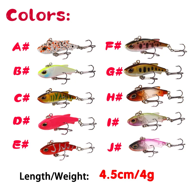 Fuheno 1PCS VIB Spinner Baits Fishing Lure 4.5cm 4g CrankBait Pink Rotating  Needle Supercontinent Sinking Spoon Trout Area