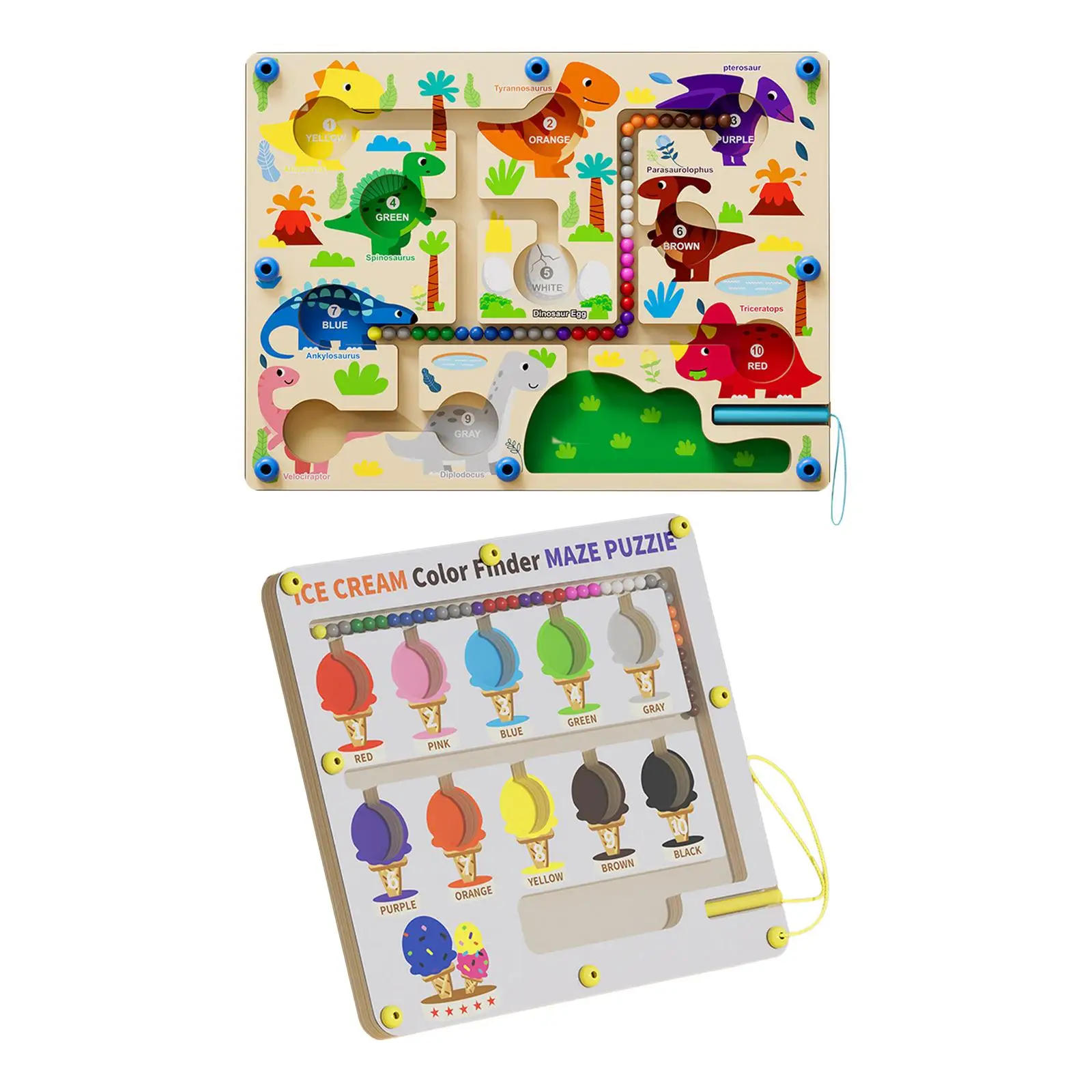 

Магнитный лабиринт с цветными цифрами, Интерактивная деревянная магнитная головоломка, игровая доска для детей, девочек, мальчиков, малышей, детей