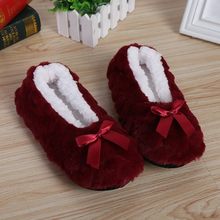 Fluffy Female House Slipper Womens Winter Home Room Plush