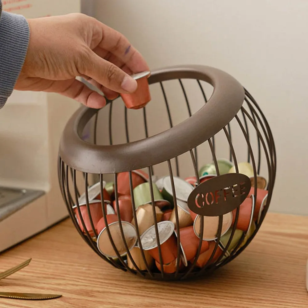 Iron Coffee Pod Holder Large Capacity Multipurpose Espresso Capsule Holder Container Counter Coffee Pod Holder
