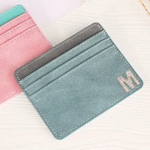 

Women Slim PU Leather Card Holder Mini Credit Card Wallet Men Thin Card Case Small Purse Business Cardholder Mini Pocket