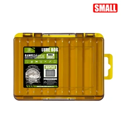 Double-Sided Fishing Tackle Box with 14 Compartments (Small yellow)