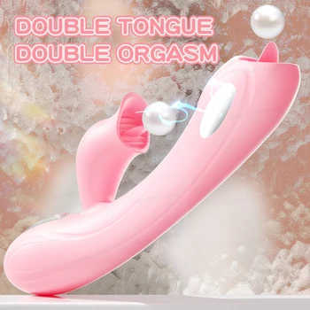 New Electric Shock Vibrator for Women Tongue Licking Dildo Female Vagina Masturbation Sexy Toy 18+ G-spot Orgasm Sex Machine 3