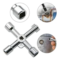 Tournevis à main multifonctionnel 4 en 1 croisé Portable en argent, combinaison de têtes de tournevis à douille pour bricolage 3