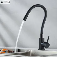 ก๊อกน้ำอเนกประสงค์แบบหมุนได้ สีดำ สำหรับอ่างล้างจานในครัว ติดตั้งบนเคาน์เตอร์ ใช้ได้ทั้งน้ำร้อนและน้ำเย็น 2